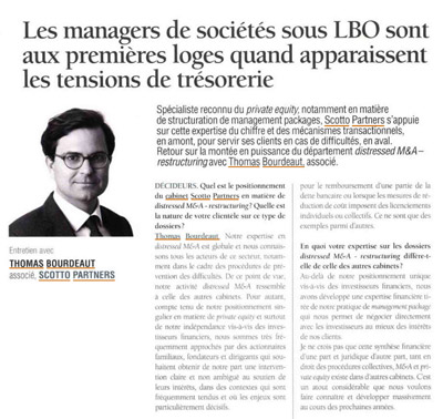 Les managers de sociétés sous LBO sont aux premières loges quand apparaissent les tensions de trésorerie