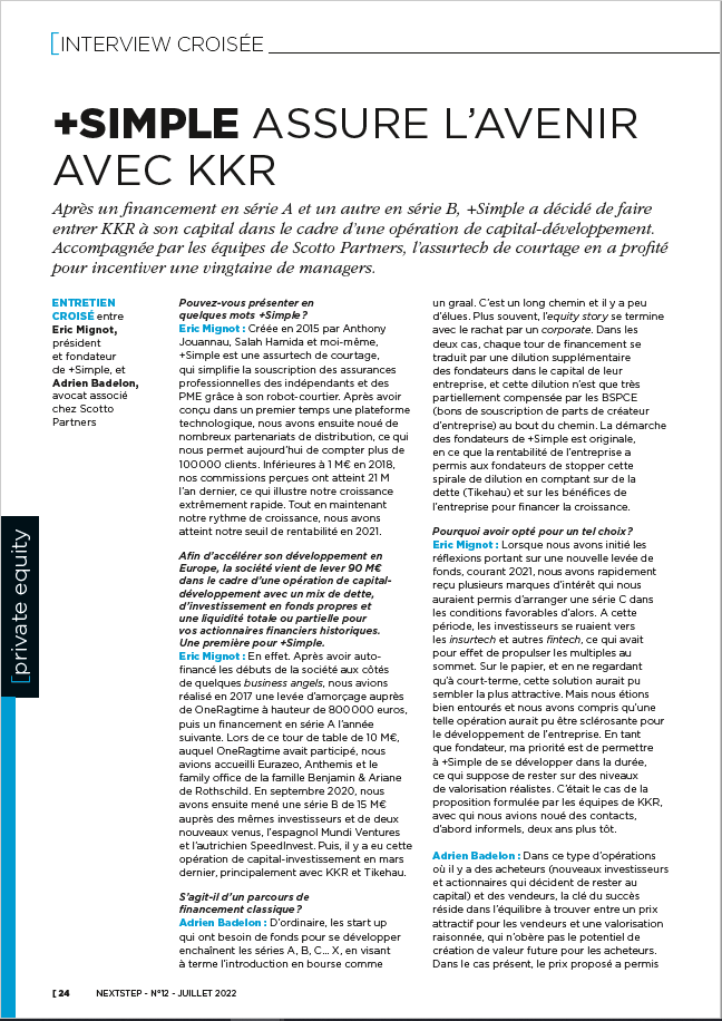 +Simple assure l'avenir avec KKR